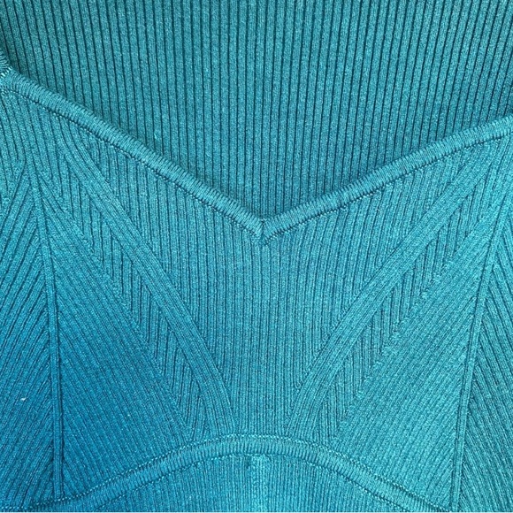 Abercrombie & Fitch | Corset Sweetheart Sweater Bodysuit | Size M | Teal - Picture 3 of 5